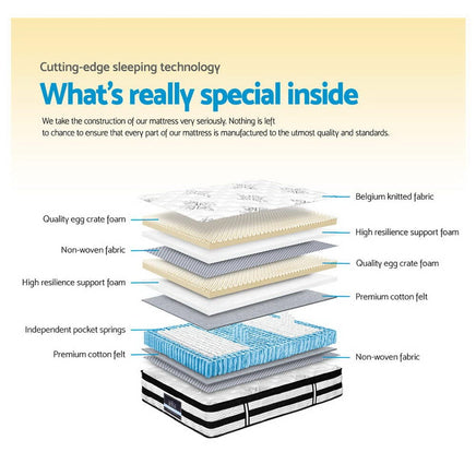 Giselle Bedding 34cm Mattress Euro Top Pocket Spring King Single Furniture Kings Warehouse