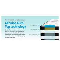 Giselle Bedding 34cm Mattress Euro Top Pocket Spring Single Furniture Kings Warehouse