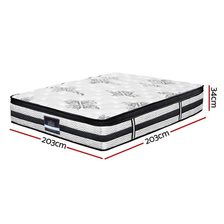 Giselle Bedding 34cm Mattress Euro Top Pocket Spring Super King Furniture Kings Warehouse