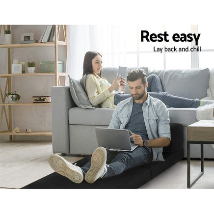 Giselle Bedding Foldable Mattress Folding Foam Bed Mat Black Furniture Kings Warehouse