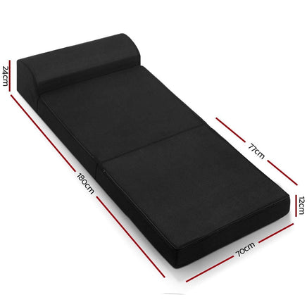 Giselle Bedding Foldable Mattress Folding Foam Bed Mat Black Furniture Kings Warehouse