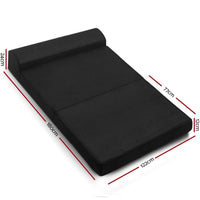 Giselle Bedding Foldable Mattress Folding Foam Bed Mat Double Black Furniture Kings Warehouse