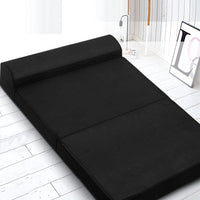 Giselle Bedding Foldable Mattress Folding Foam Bed Mat Double Black Furniture Kings Warehouse