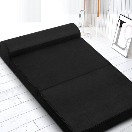 Giselle Bedding Foldable Mattress Folding Foam Bed Mat Double Black Furniture Kings Warehouse