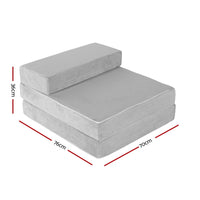 Giselle Bedding Foldable Mattress Folding Foam Bed Mat Light Grey Furniture Kings Warehouse