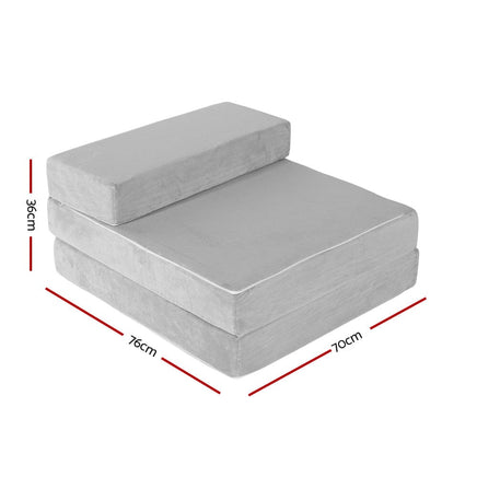 Giselle Bedding Foldable Mattress Folding Foam Bed Mat Light Grey Furniture Kings Warehouse