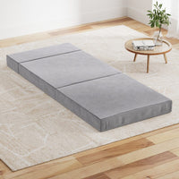 Giselle Bedding Foldable Mattress Folding Foam Bed Mat Light Grey Furniture Kings Warehouse
