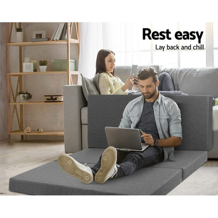 Giselle Bedding Foldable Mattress Folding Foam Double Grey Home & Garden Kings Warehouse