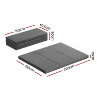 Giselle Bedding Foldable Mattress Folding Foam Queen Grey Home & Garden Kings Warehouse