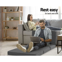 Giselle Bedding Foldable Mattress Folding Foam Single Grey Furniture Kings Warehouse