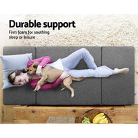 Giselle Bedding Foldable Mattress Folding Foam Single Grey Furniture Kings Warehouse