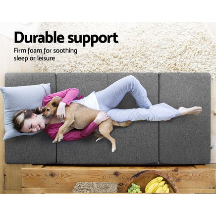 Giselle Bedding Foldable Mattress Folding Foam Single Grey Furniture Kings Warehouse