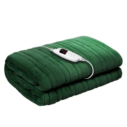 Giselle Electric Throw Rug Heated Blanket Washable Snuggle Flannel Winter Green Afterpay Day: Manchester Madness Kings Warehouse
