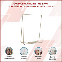 Gold Clothing Retail Shop Commercial Garment Display Rack Commercial Kings Warehouse
