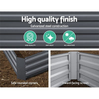 Green Fingers 2x Garden Bed 120x90cm Planter Box Raised Container Galvanised Herb Home & Garden Kings Warehouse