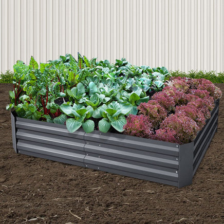 Green Fingers 2x Garden Bed 150x90cm Planter Box Raised Container Galvanised Herb Home & Garden Kings Warehouse
