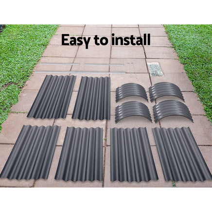 Green Fingers Garden Bed 240X80X42cm Oval Planter Box Raised Container Galvanised Home & Garden Kings Warehouse