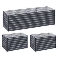 Green Fingers Garden Bed 240x80x77cm Planter Box Raised Container Galvanised Herb Home & Garden Kings Warehouse