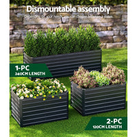 Green Fingers Garden Bed 240x80x77cm Planter Box Raised Container Galvanised Herb Home & Garden Kings Warehouse