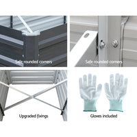 Green Fingers Garden Bed 240x80x77cm Planter Box Raised Container Galvanised Herb Home & Garden Kings Warehouse