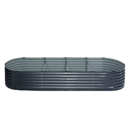 Green Fingers Garden Bed 320X80X42cm Oval Planter Box Raised Container Galvanised Home & Garden Kings Warehouse