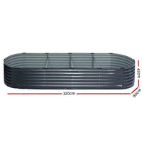 Green Fingers Garden Bed 320X80X42cm Oval Planter Box Raised Container Galvanised Home & Garden Kings Warehouse