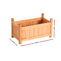 Green Fingers Garden Bed 60x30x33cm Wooden Planter Box Raised Container Growing Home & Garden Kings Warehouse