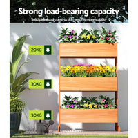 Green Fingers Garden Bed Elevated 69x39x106cm Wooden Planter Box Container Herb Health & Beauty Kings Warehouse