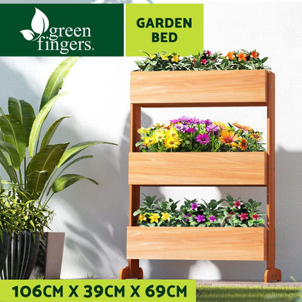 Green Fingers Garden Bed Elevated 69x39x106cm Wooden Planter Box Container Herb Health & Beauty Kings Warehouse
