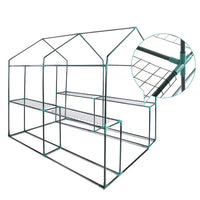 Green Fingers Greenhouse 1.2x1.9x1.9M Walk in Green House Tunnel Clear Garden Shed 4 Shelves Home & Garden Kings Warehouse