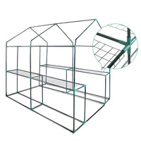 Green Fingers Greenhouse 1.2x1.9x1.9M Walk in Green House Tunnel Clear Garden Shed 4 Shelves Home & Garden Kings Warehouse