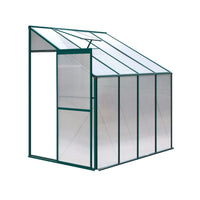 Green Fingers Greenhouse 2.52x1.27x2.13M Lean-to Aluminium Polycarbonate Green House Garden Shed Home & Garden Kings Warehouse