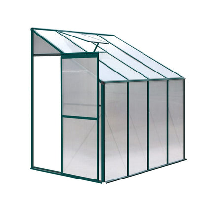 Green Fingers Greenhouse 2.52x1.27x2.13M Lean-to Aluminium Polycarbonate Green House Garden Shed Home & Garden Kings Warehouse