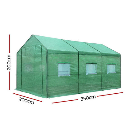 Green Fingers Greenhouse 3.5x2x2M Walk in Green House Tunnel Plant Garden Shed Home & Garden Kings Warehouse