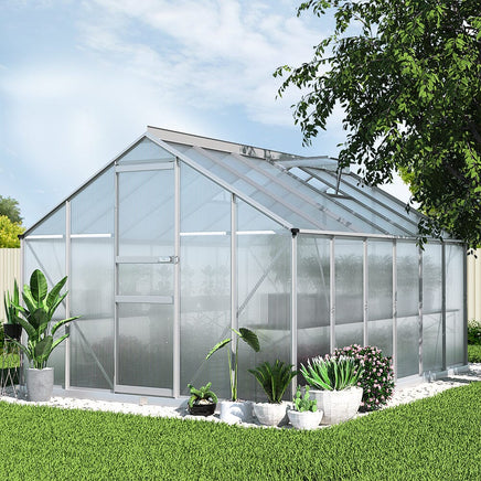 Green Fingers Greenhouse 3.6x2.5x1.95M Aluminium Polycarbonate Green House Garden Shed Home & Garden Kings Warehouse