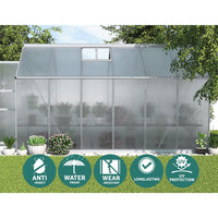 Green Fingers Greenhouse 3.7x2.5x2.26M Double Doors Aluminium Green House Garden Shed Home & Garden Kings Warehouse