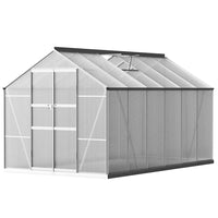 Green Fingers Greenhouse 3.7x2.5x2.26M Double Doors Aluminium Green House Garden Shed Home & Garden Kings Warehouse