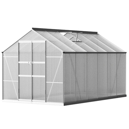 Green Fingers Greenhouse 3.7x2.5x2.26M Double Doors Aluminium Green House Garden Shed Home & Garden Kings Warehouse