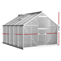 Green Fingers Greenhouse 3x2.5x1.95M Aluminium Polycarbonate Green House Garden Shed Home & Garden Kings Warehouse
