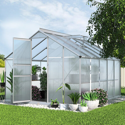 Green Fingers Greenhouse 3x2.5x1.95M Aluminium Polycarbonate Green House Garden Shed Home & Garden Kings Warehouse
