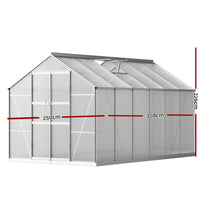 Green Fingers Greenhouse 3x2.5x2.26M Double Doors Aluminium Green House Garden Shed Home & Garden Kings Warehouse