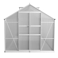 Green Fingers Greenhouse 4.1x2.5x2.26M Double Doors Aluminium Green House Garden Shed Home & Garden Kings Warehouse