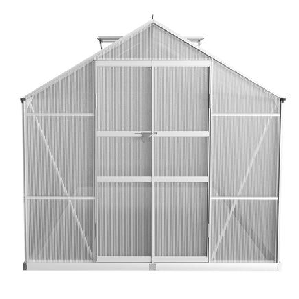 Green Fingers Greenhouse 4.1x2.5x2.26M Double Doors Aluminium Green House Garden Shed Home & Garden Kings Warehouse