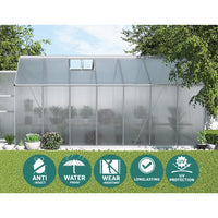Green Fingers Greenhouse 4.1x2.5x2.26M Double Doors Aluminium Green House Garden Shed Home & Garden Kings Warehouse