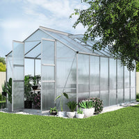 Green Fingers Greenhouse 4.1x2.5x2.26M Double Doors Aluminium Green House Garden Shed Home & Garden Kings Warehouse