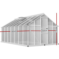 Green Fingers Greenhouse 4.2x2.5x1.95M Aluminium Polycarbonate Green House Garden Shed Home & Garden Kings Warehouse