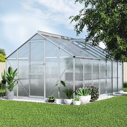 Green Fingers Greenhouse 4.2x2.5x1.95M Aluminium Polycarbonate Green House Garden Shed Home & Garden Kings Warehouse