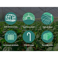 Green Fingers Greenhouse 6x3x2M Walk in Green House Tunnel Plant Garden Shed Dome Home & Garden Kings Warehouse