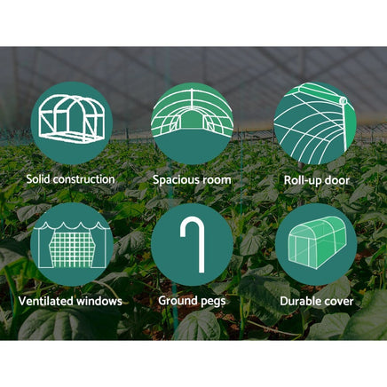Green Fingers Greenhouse 6x3x2M Walk in Green House Tunnel Plant Garden Shed Dome Home & Garden Kings Warehouse