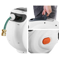 Green Fingers Water Hose Reel 30M Retractable Garden Brass Spray Gun Auto Rewind Home & Garden Kings Warehouse
